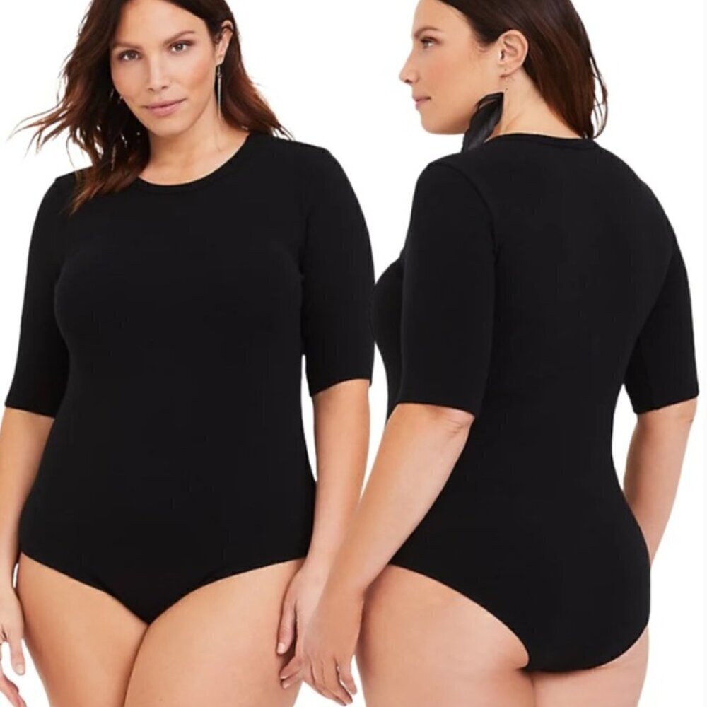 Torrid Ribbed Crew Neck Bodysuit Black NEW Size 4X